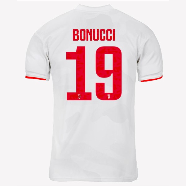 Camiseta Juventus NO.19 Bonucci Replica Segunda Ropa 2019/20 Gris Blanco